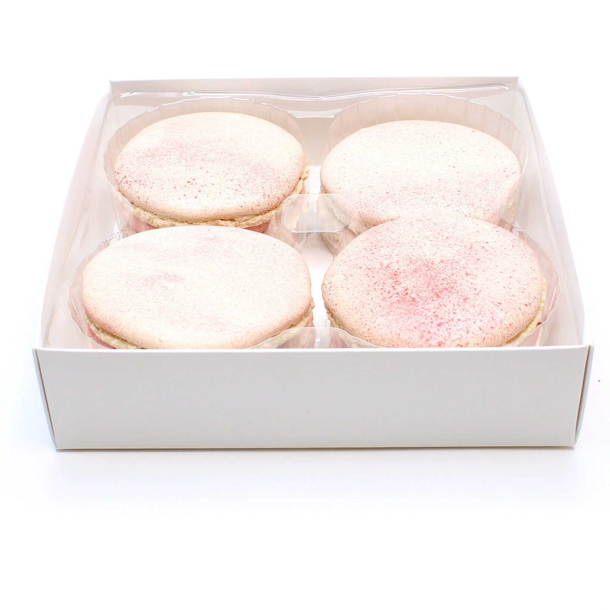 Large Strawberries & Cream Macarons - Box of 4 - Image 3